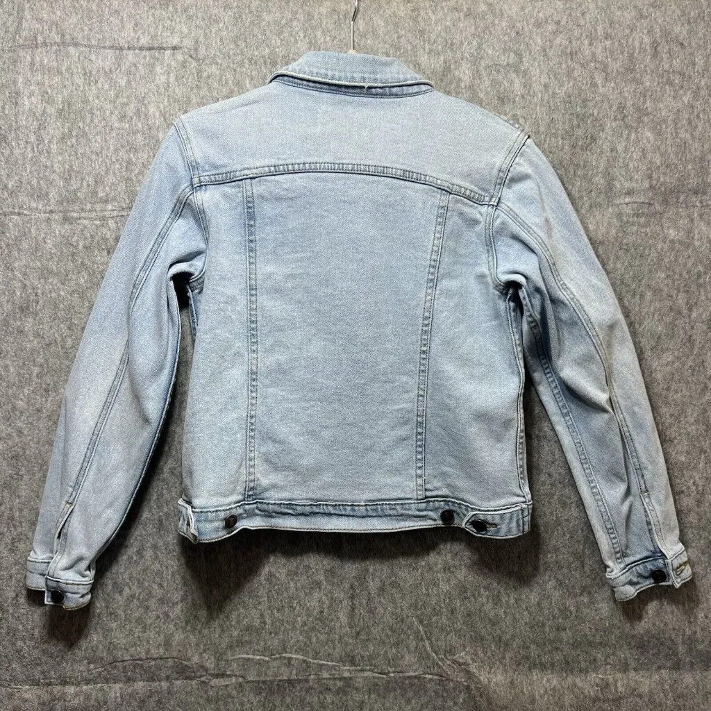 Sky And Sparrow Denim Jacket Womens‎ Medium Blue Light Wash Button Up - Image 7