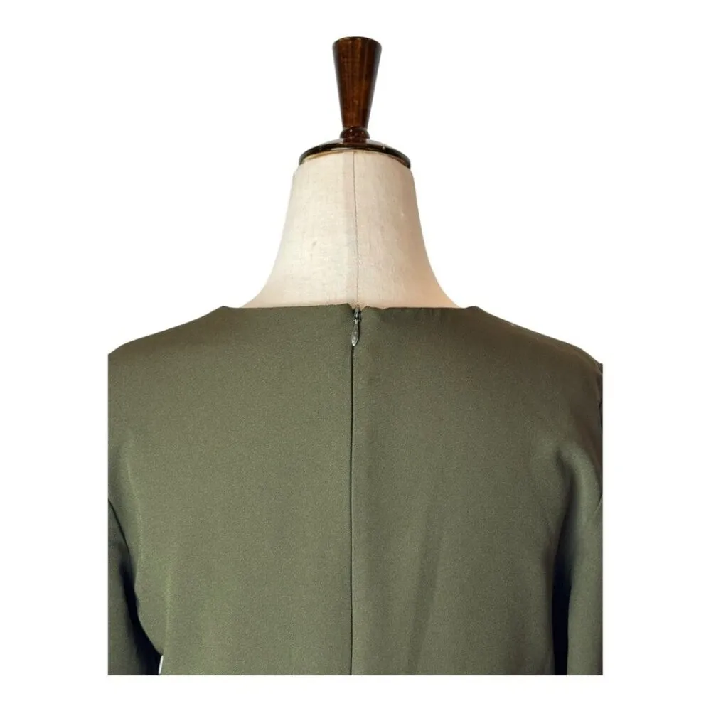 Hutch Dress Women 4 Olive Green Long Sleeve Tiered Skirt Mini Dress Party Career - Image 6