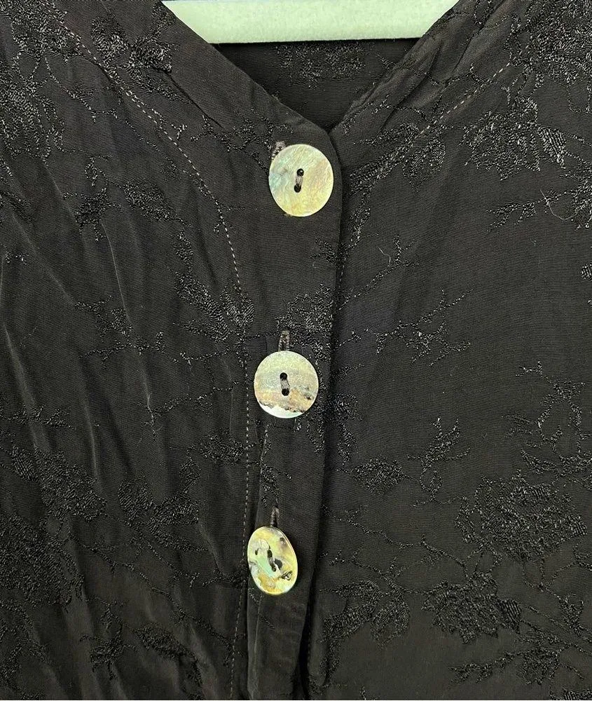 Bryn Walker Chocolate Brown Top Button Open Front Long Sleeve Blouse Size Small - Image 11