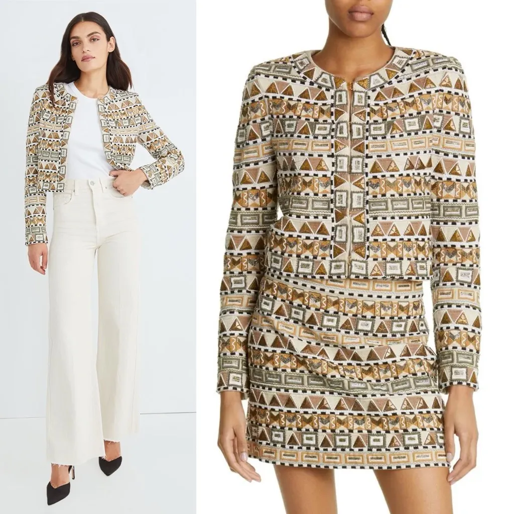 Veronica Beard Daryl Beaded Embroidered Crop Jacket Size 10 NWT - Image 9