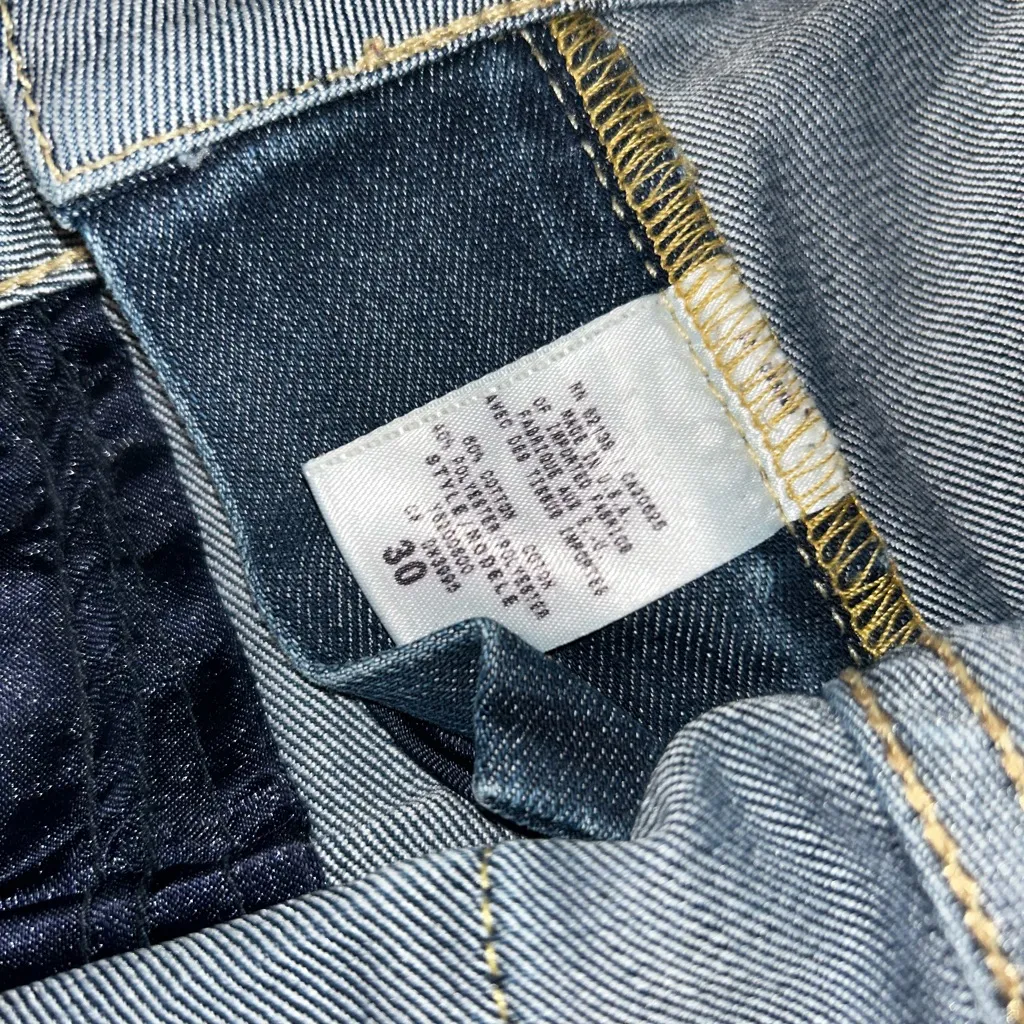 Guess Premium Denim Daredevil Low Rise Straight Leg Y2K Embroidered Pockets 30 - Image 14