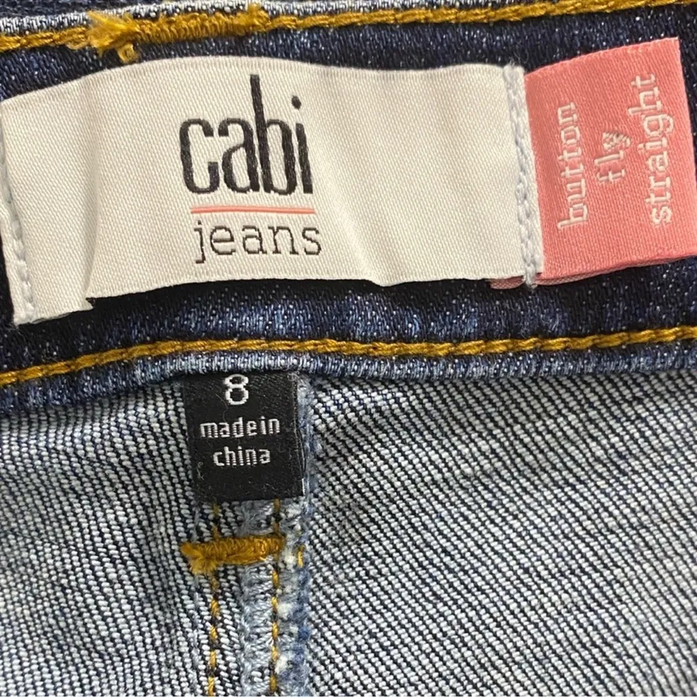 Cabi 6068 Button Fly Straight Jeans Spring 2022 Size 8 EUC - Image 10