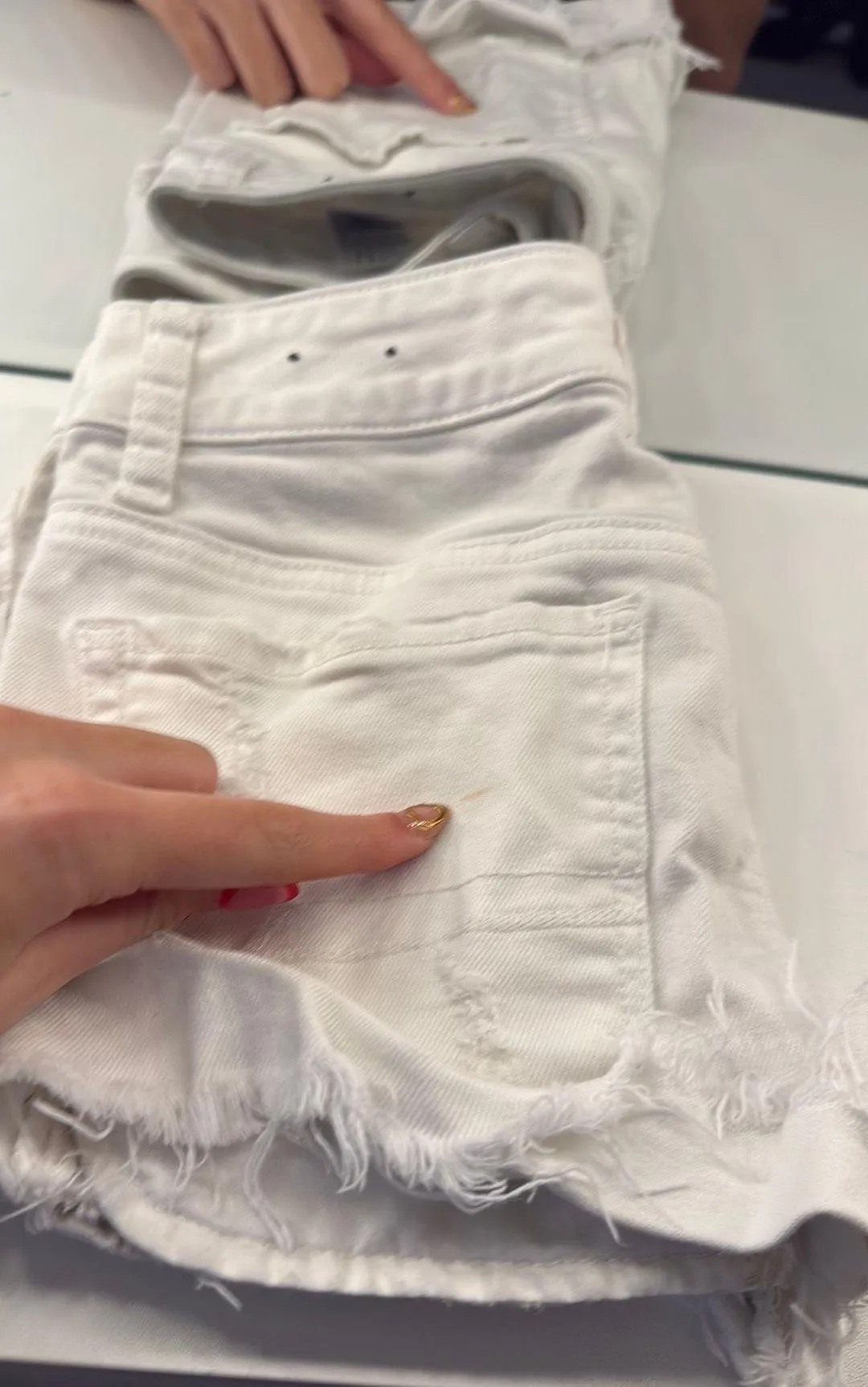 Outfitters White Jean Shorts - Image 3