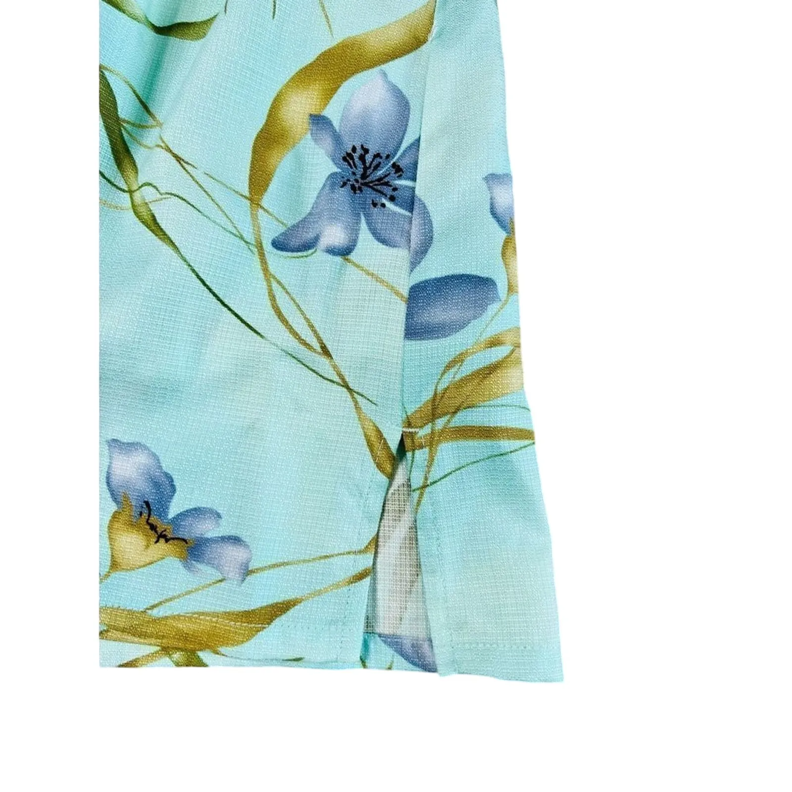 NWT Caribbean‎ Joe Tropical Floral Crystal Blue Skort Skirt sz 14 - Image 3