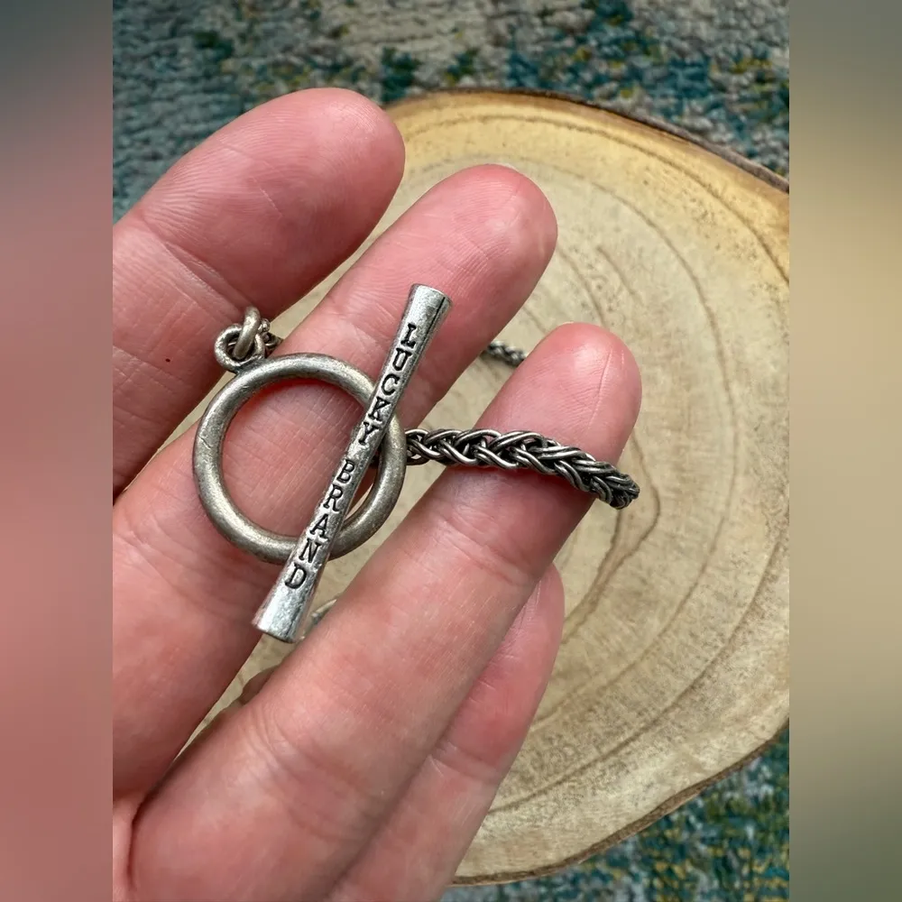 Vintage Y2K Lucky Brand red marble silver chain pendant necklace White - Image 8