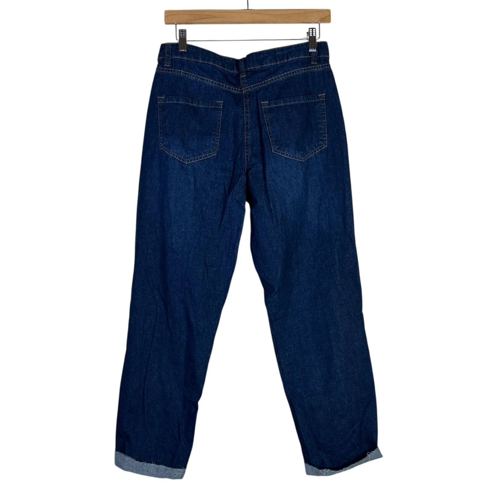 NWT Parisian ASOS Boyfriend Jeans Womens 8 Dark Wash Distressed Slouchy Tomboy - Image 6