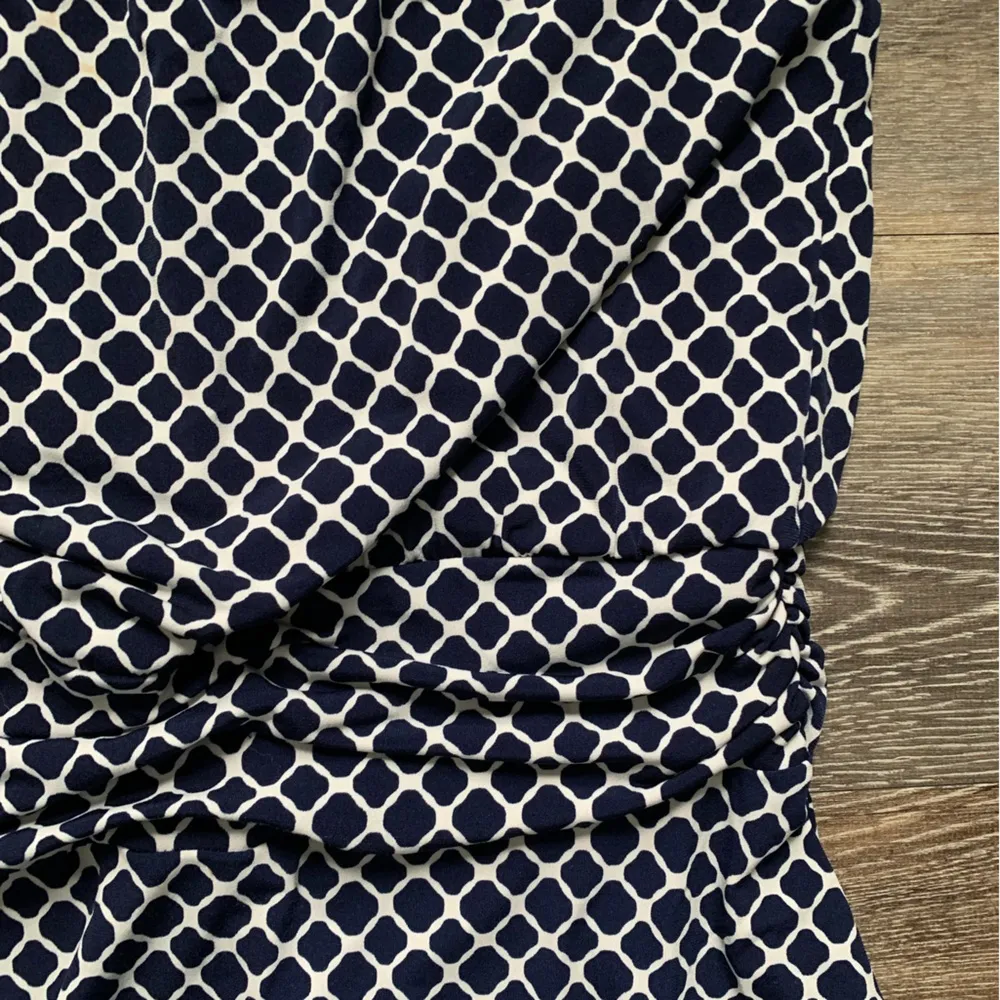 Valerie Bertinelli Navy & White Geometric Mini Dress 6 - Image 2