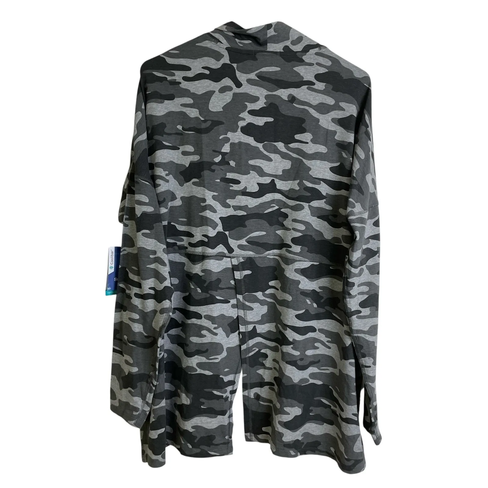 Coolibar Camo Lumaleo Sun Wrap Womens XL Gray Cardigan Open Outdoors Beach NWT - Image 2