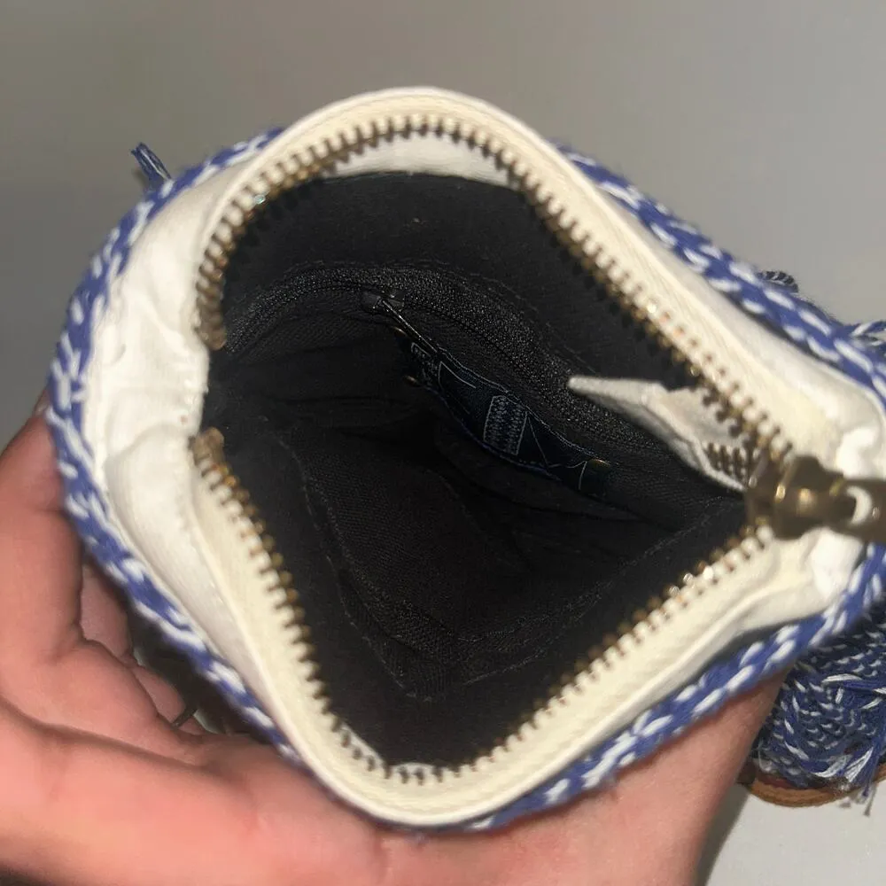 NWOT Elliot Mann Blue White Fringed Zip - Image 8