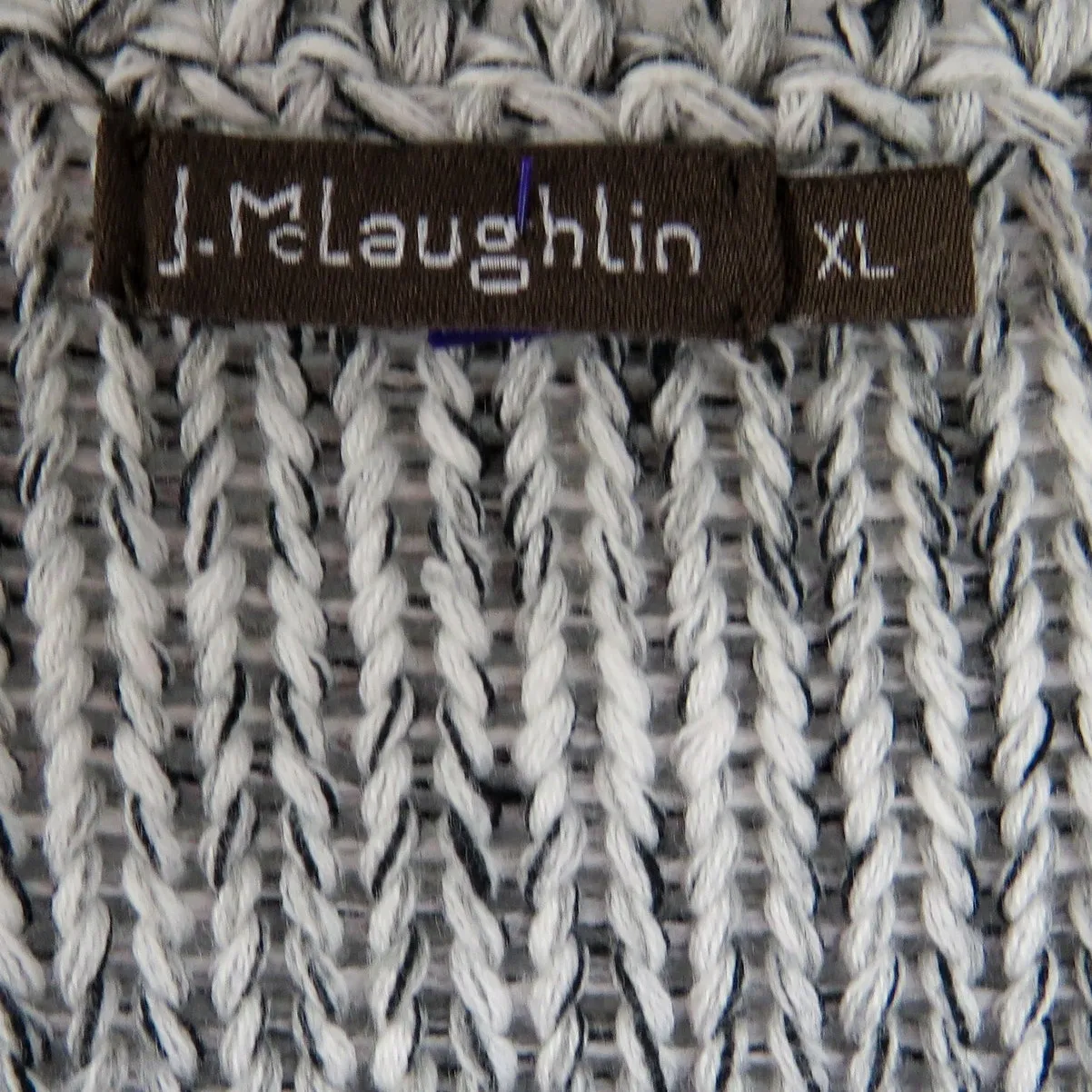 J. McLaughlin Gray Tweed Fringe Herringbone Jacket Cardigan with Pockets XL - Image 4