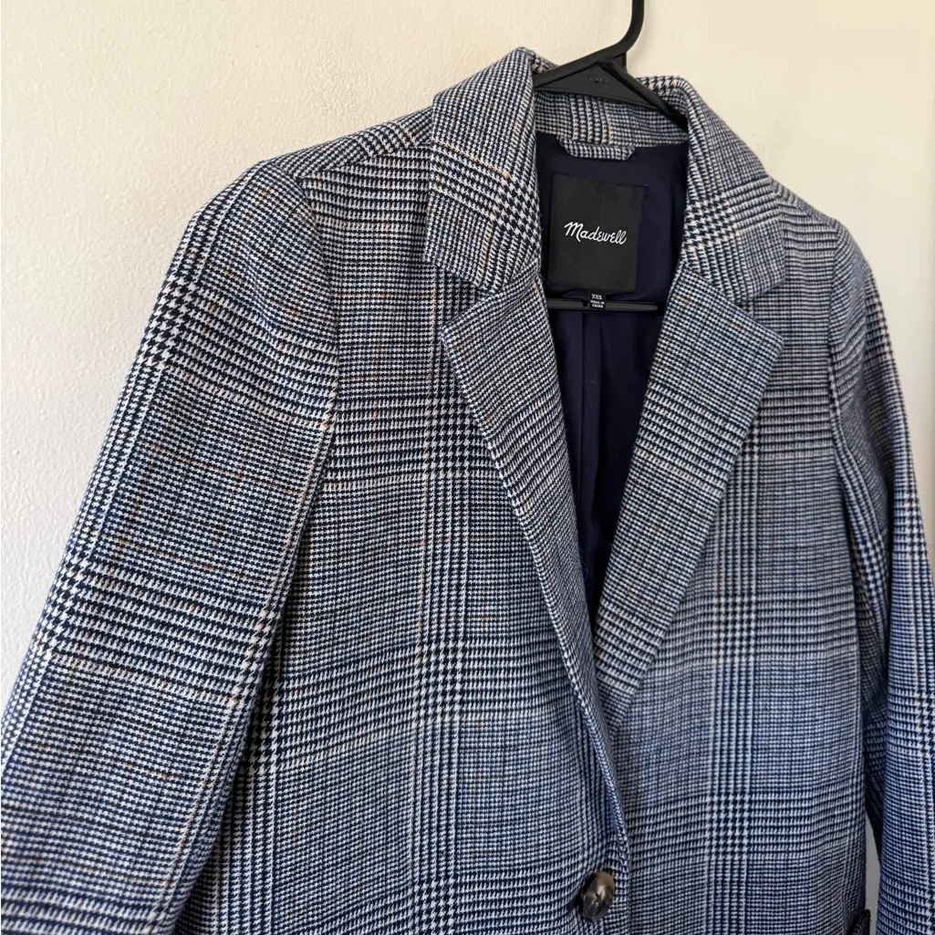 Madewell Dorset Blazer in Navy Glen Plaid - Image 7