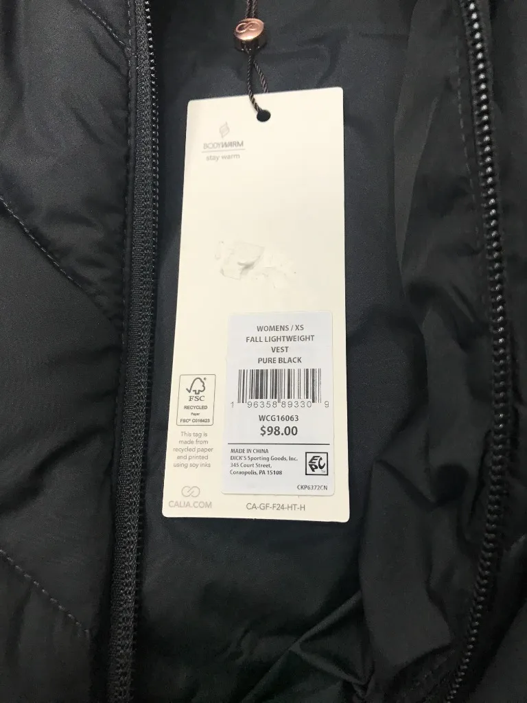 Calia Women's Fall Light Weight Vest in Pure Black size XS NWT - Image 6