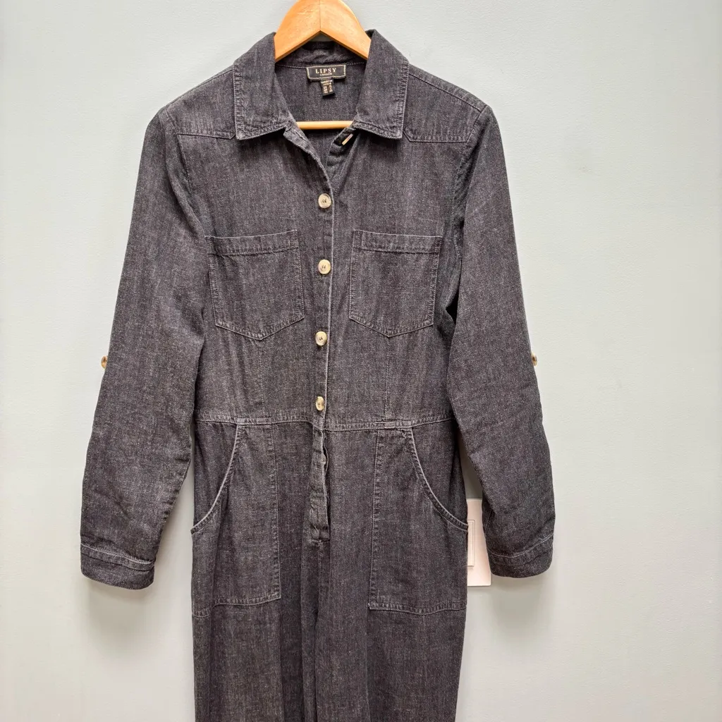 Lipsy Painter’s Coverall Jumpsuit S Black - Image 6