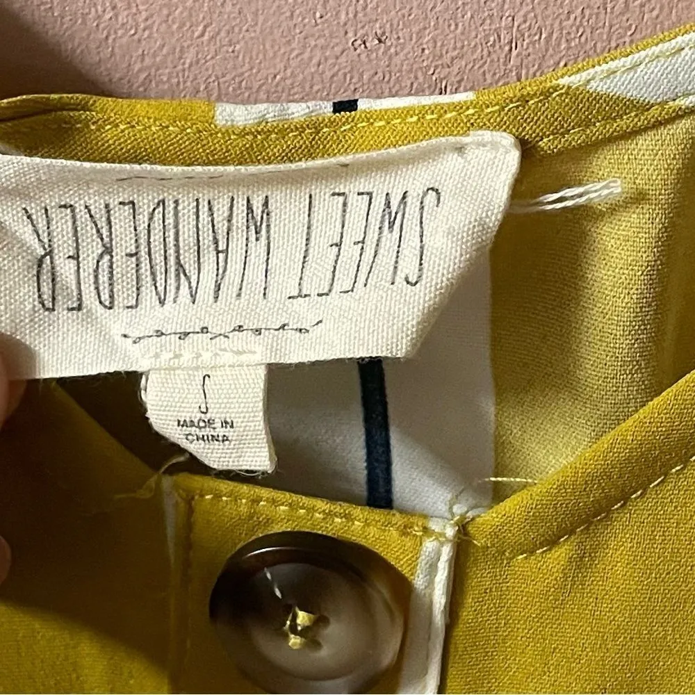 Sweet Wanderer Yellow & White Striped Jumpsuit Size S EUC - Image 6