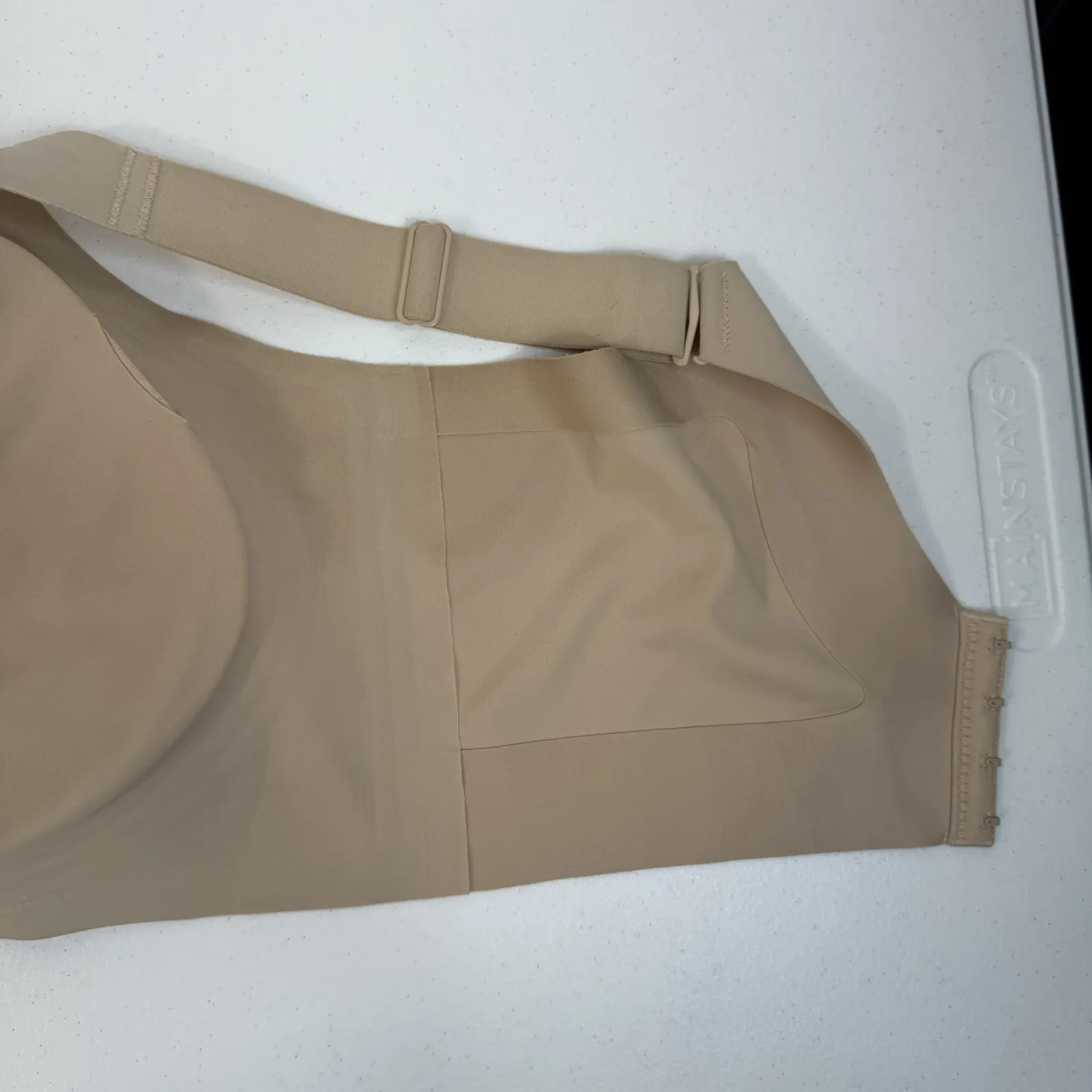 Beige Plus 2XL Seamless Wirefree Bra Full Coverage Wireless Wide Strap Nude Tan Size 2X - Image 10