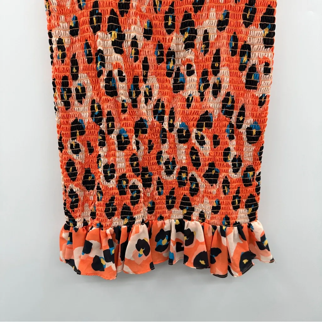RTR Waverly Grey Sally Cheetah Leopard Print Orange Multicolor Mini Dress Sz M‎ Size M - Image 6
