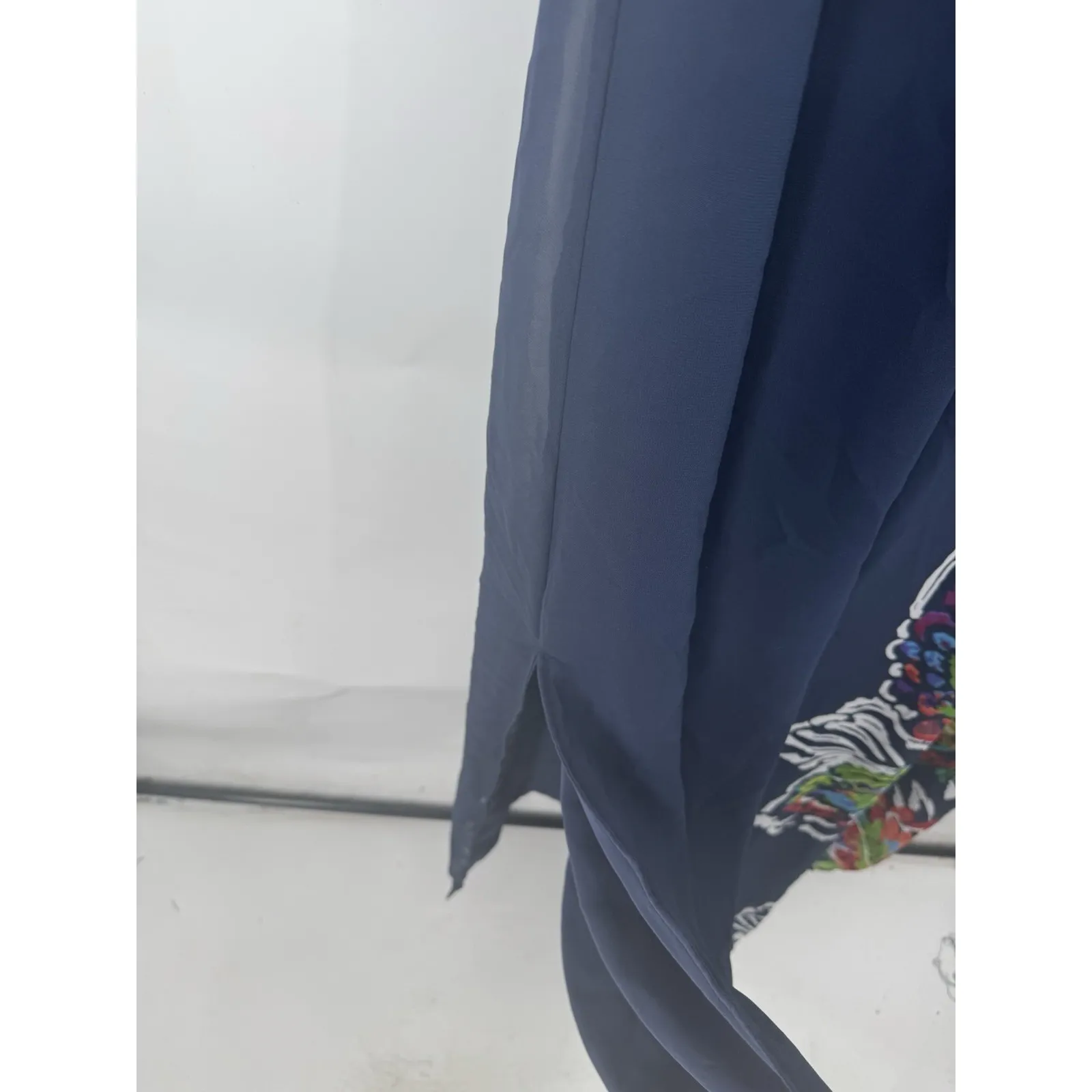 Lace & Mesh Maxi Plus Size 4X Navy Blue Dress Artsy Art To Wear Preppy Glam - Image 5