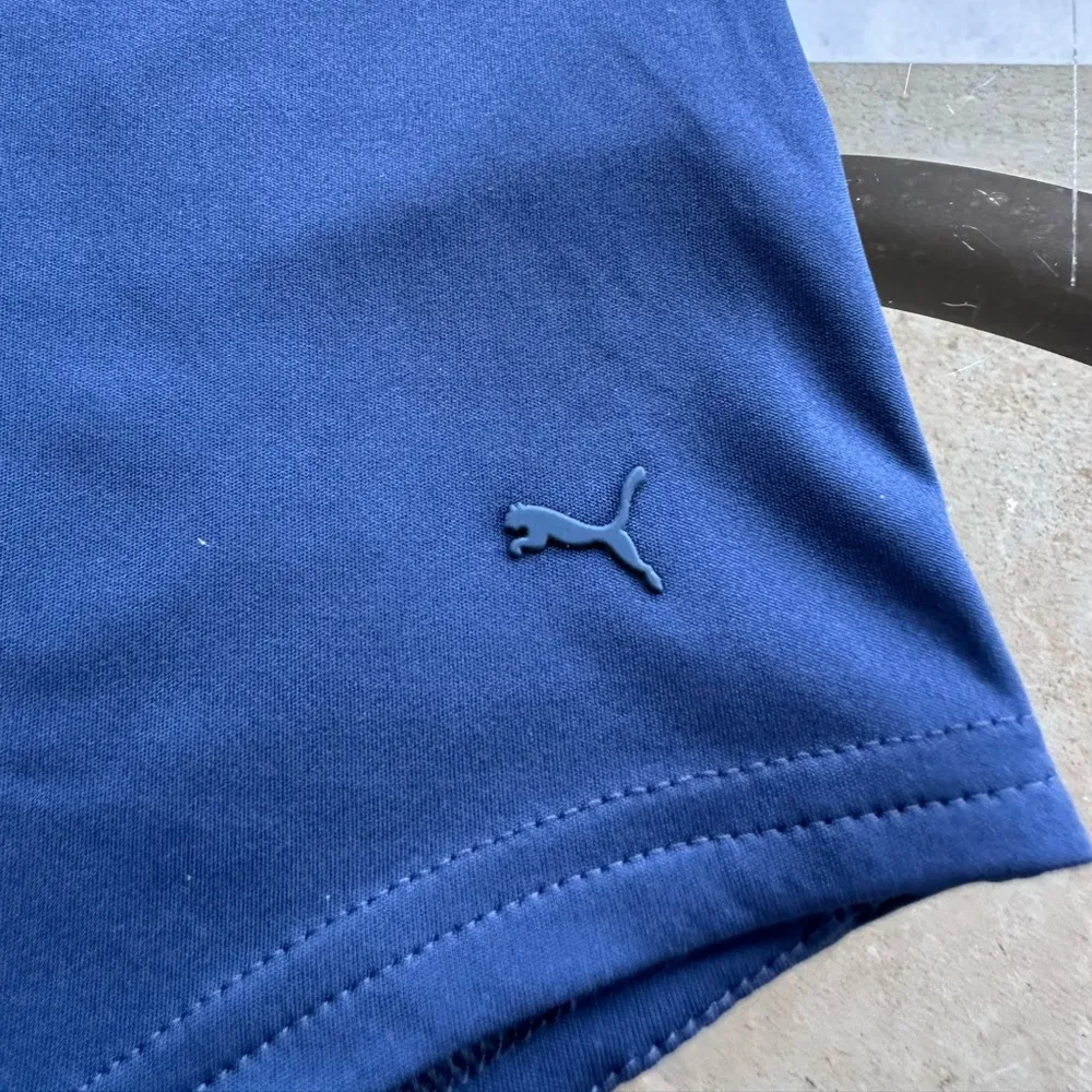 Puma Shine Lightweight Quarter Zip Long Sleeve Pull Over in Navy Blue Size Large - Image 4