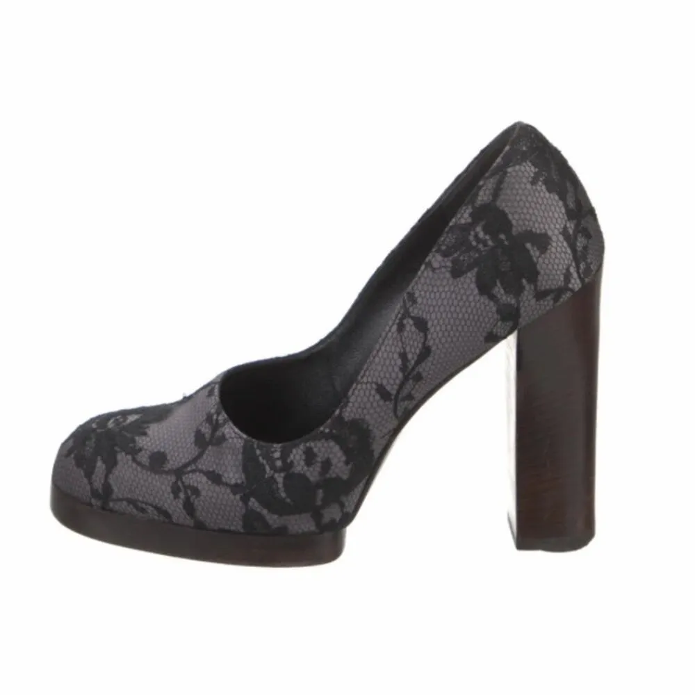 Gucci x Tom Ford Floral Lace Print Lavender Purple Block Heels size 38 size 8 - Image 2