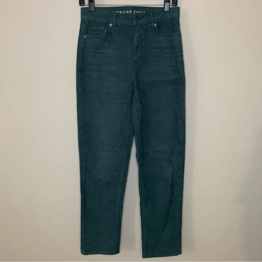 Green Corduroy Mom Straight Jean Size 2 - Image 2