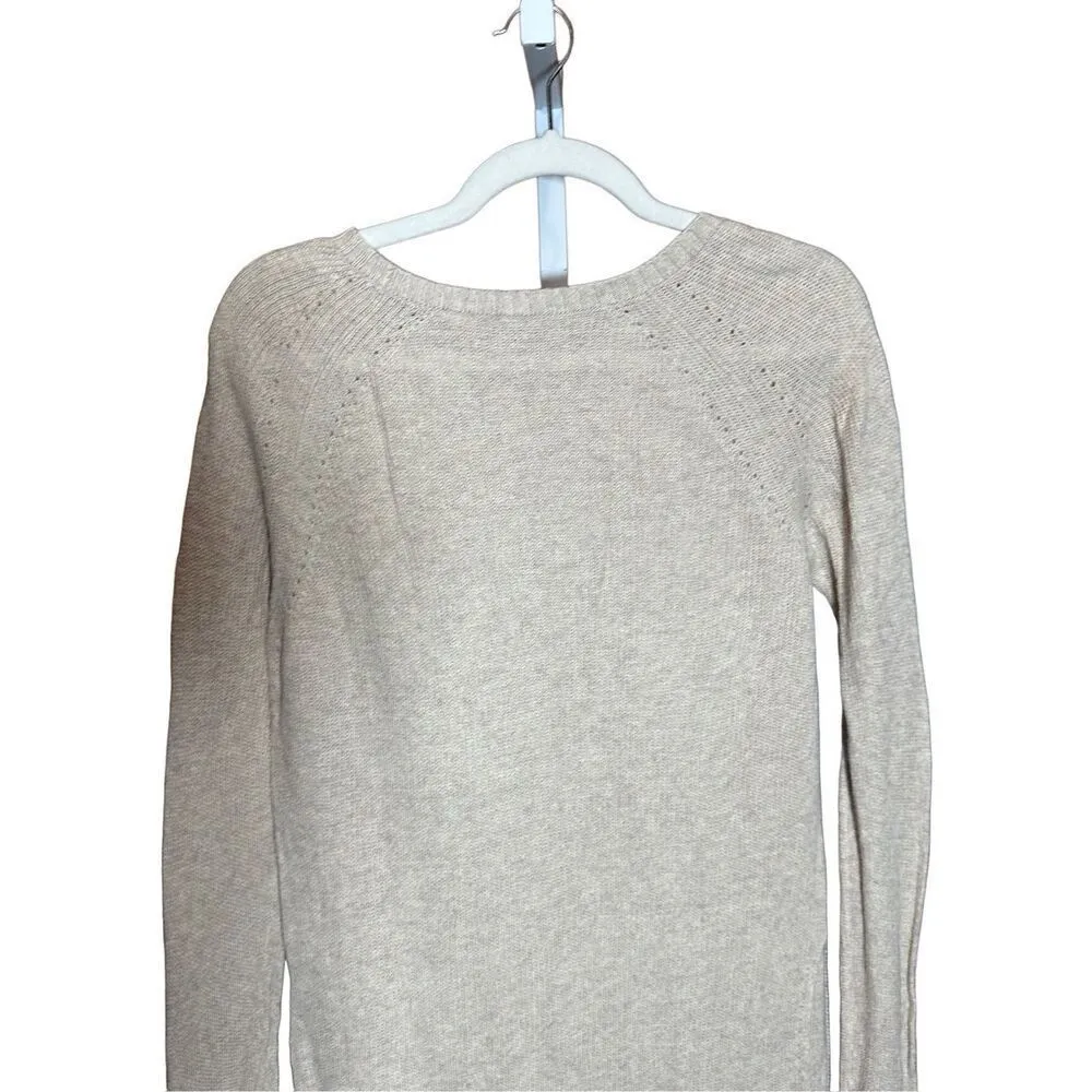 Anthropologie Moth Side Split Tunic Pasadena Sweater dress cashmere blend oatmea - Image 11