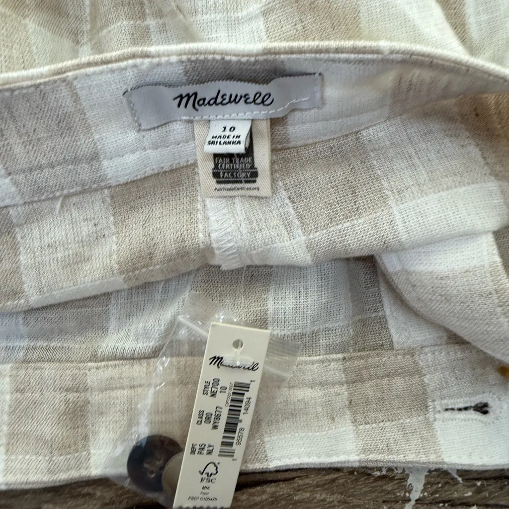 Madewell Linen-Blend Tulip-Hem‎ Mini Skirt Undyed Edition Women’s Size 10 - Image 4