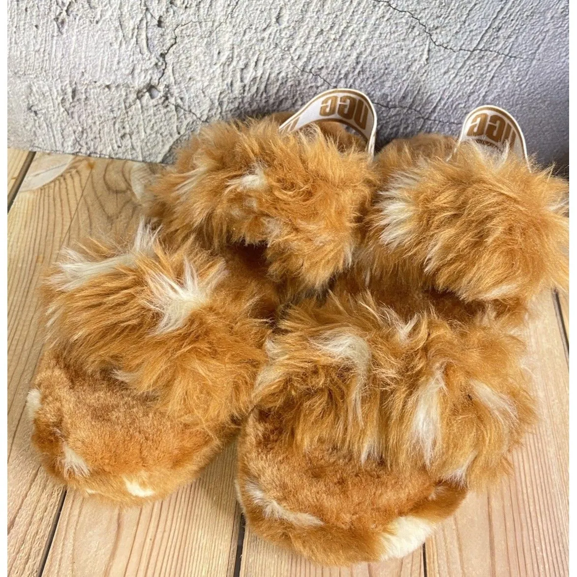 NWOT UGG Oh Yeah Spots Slipper 1118165 Natural Real Lamb Fur Women's Size 9 - Image 3