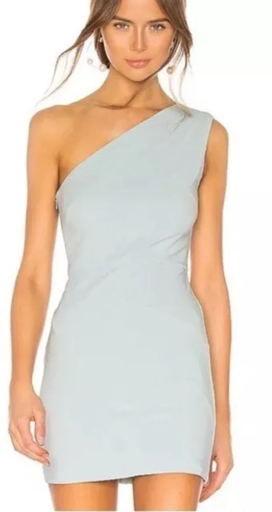 NWT Michael Costello x REVOLVE Ava Dress One Shoulder in Ice Blue- Size Small - Image 1
