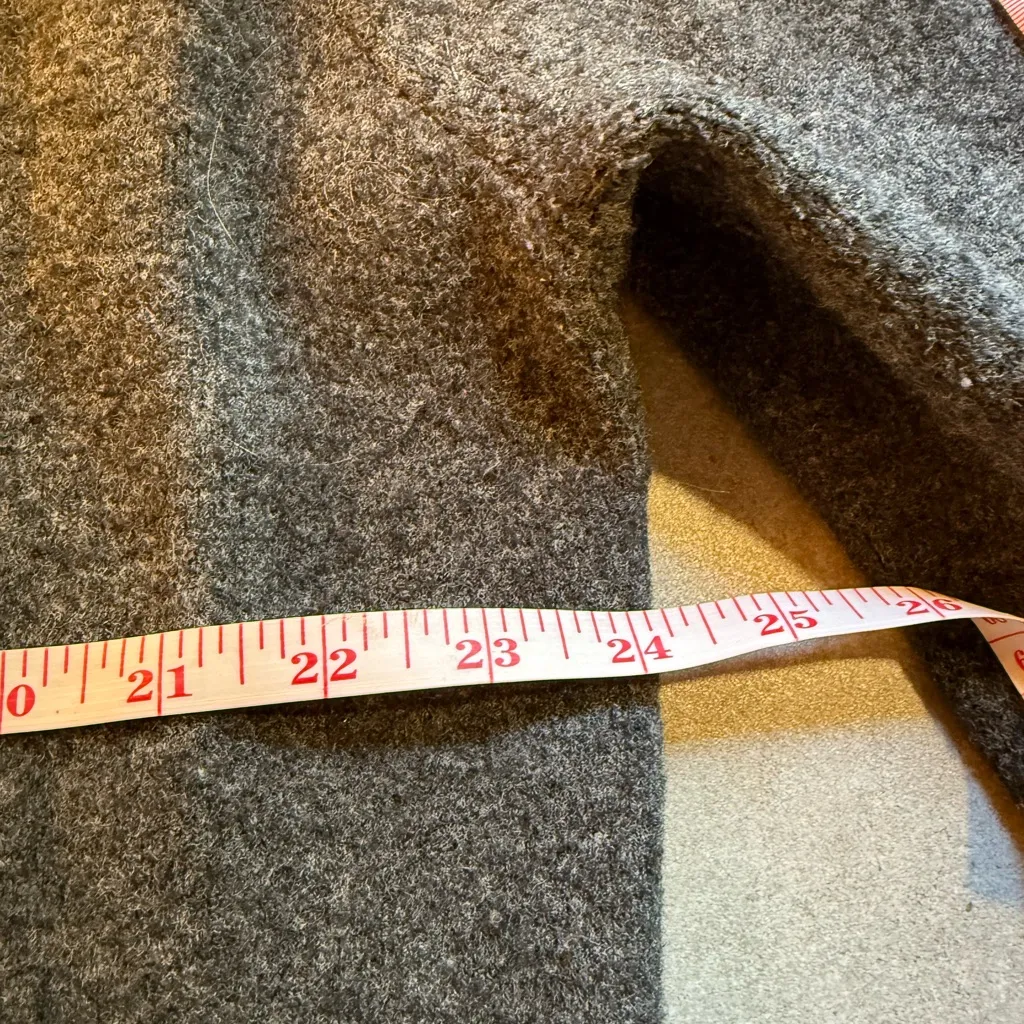 Zara Long Wool Blend Coat Gray Size L Large  Lapel Collar - Image 7