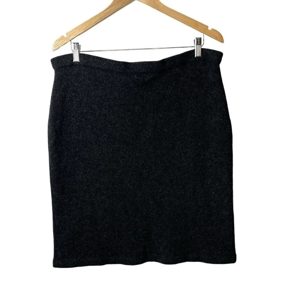 Lauren Ralph Lauren Petite Womens Lambswool Charcoal Pencil Knit‎ Skirt Large - Image 2