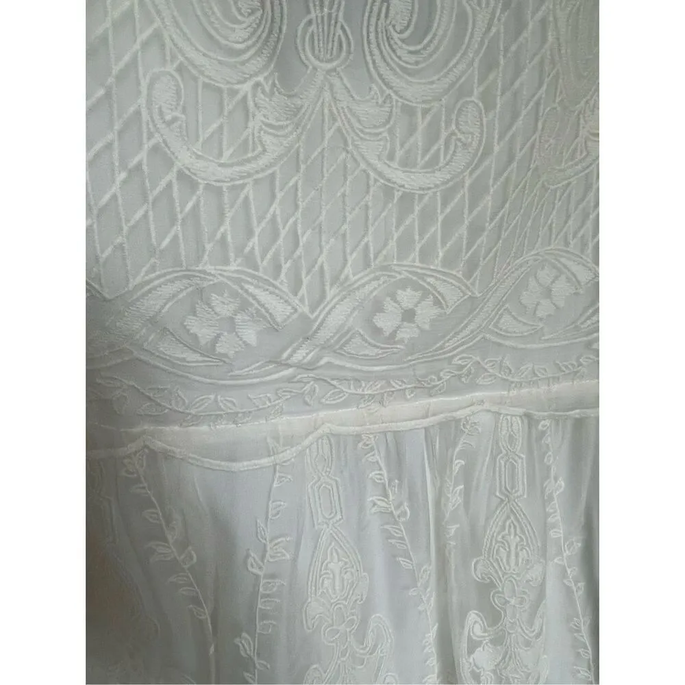 NWT Dolce Vita Kloey Silk Embroidery Dress Ivory Sz S. Formal Bridal cocktail - Image 3