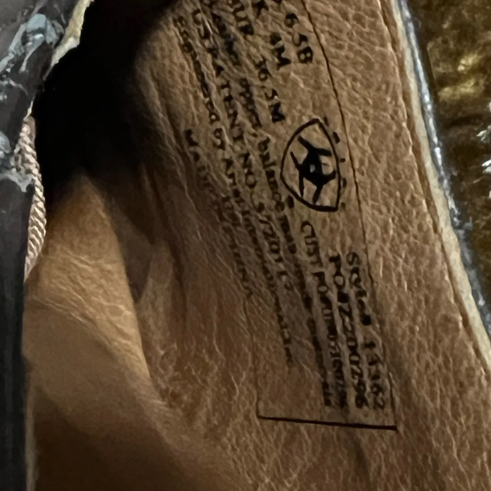 ARIAT Women's Snakeskin Prints Leather Ankle Mule Boot Size 6.5B Pink - Image 3