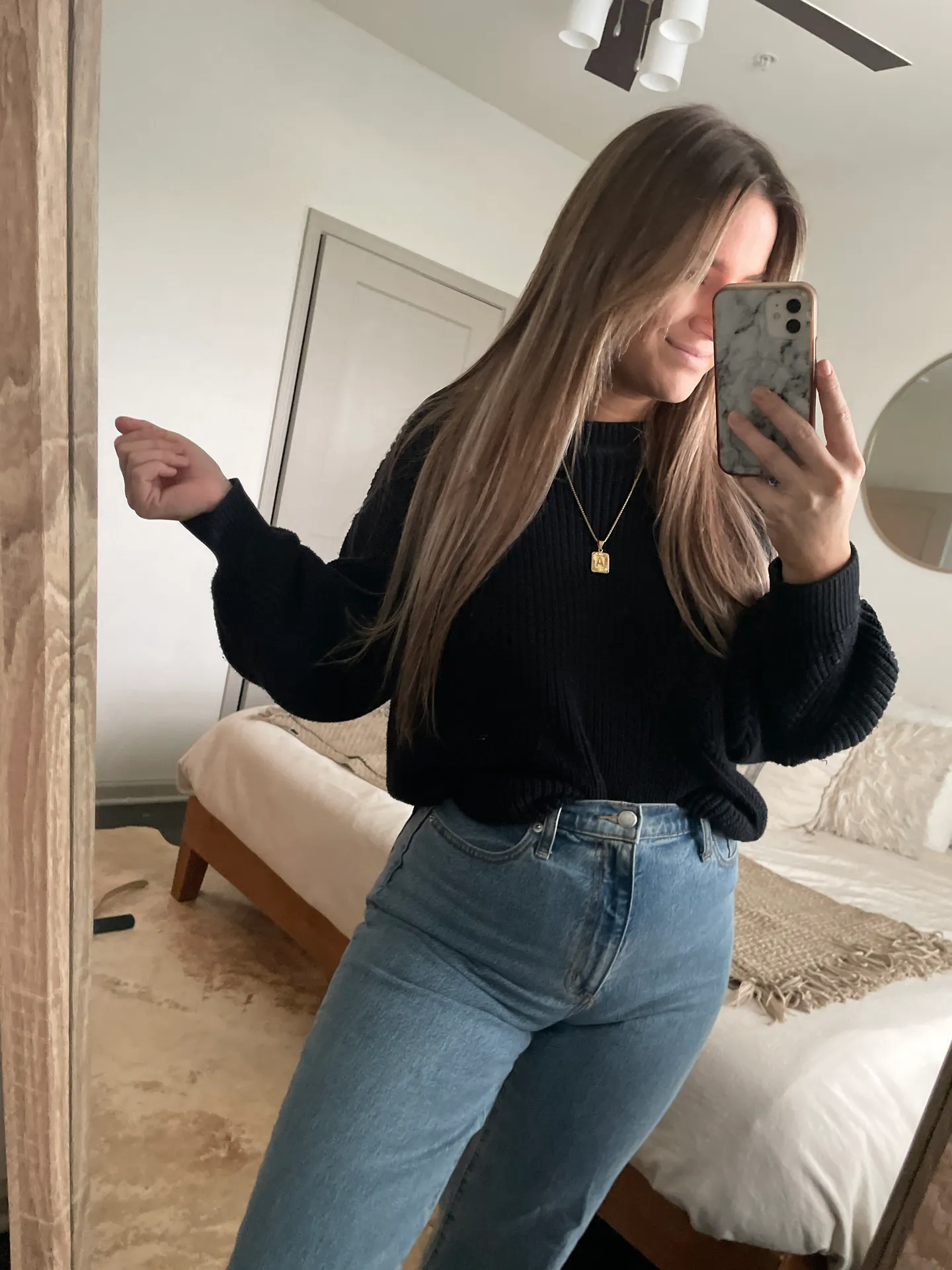 Black Knit Sweater Size M - Image 2