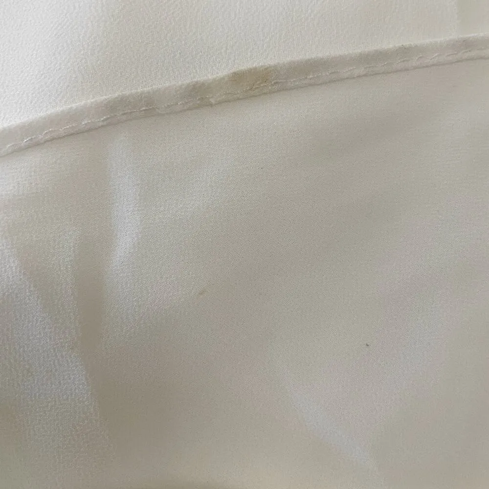 Lulu's Ivory Strapless Chiffon Wedding Dress S Ties Train - Image 8