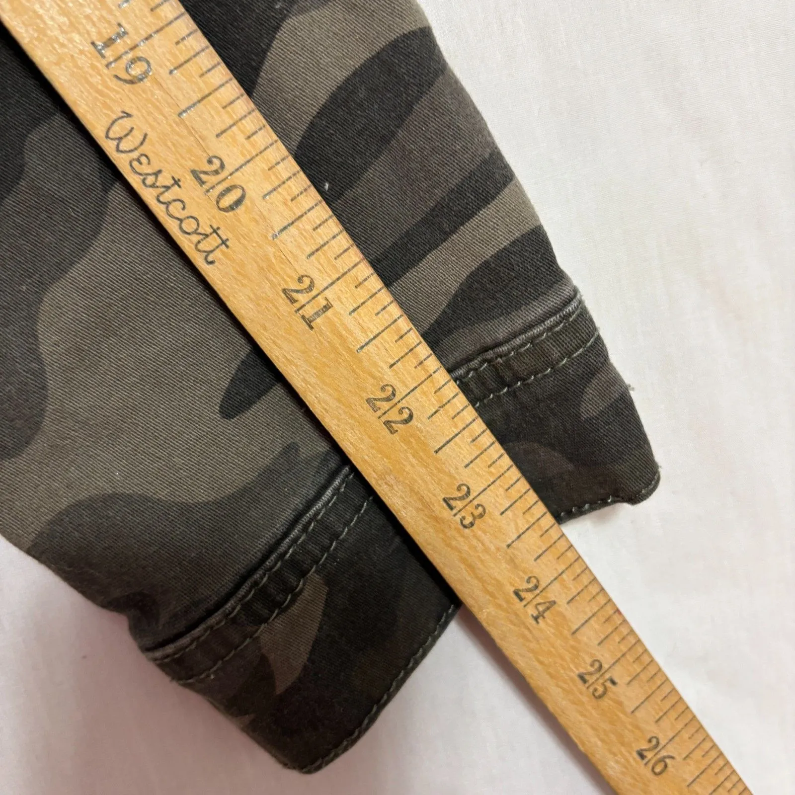 D Jeans Women's Camouflage Denim Jacket Trucker Streetwear Casual Utility Sz M Green Size M - Image 6