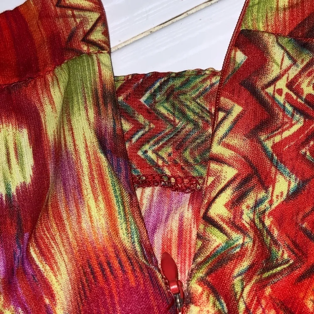 Liberty Love Red Multicolored Tie Dye Loose Fit High Rise Shorts XS - Image 4