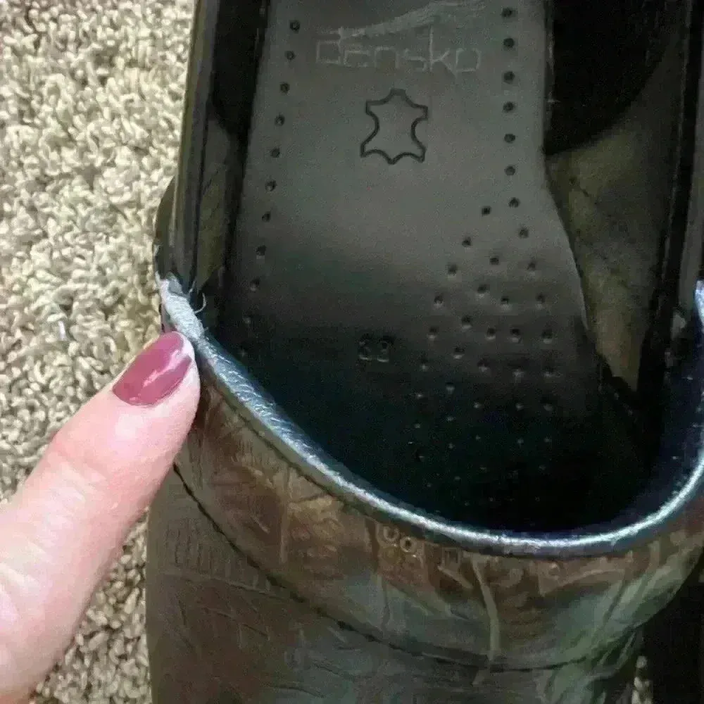 DANSKO Paisley Engraved Brown Leather Clogs - Image 11