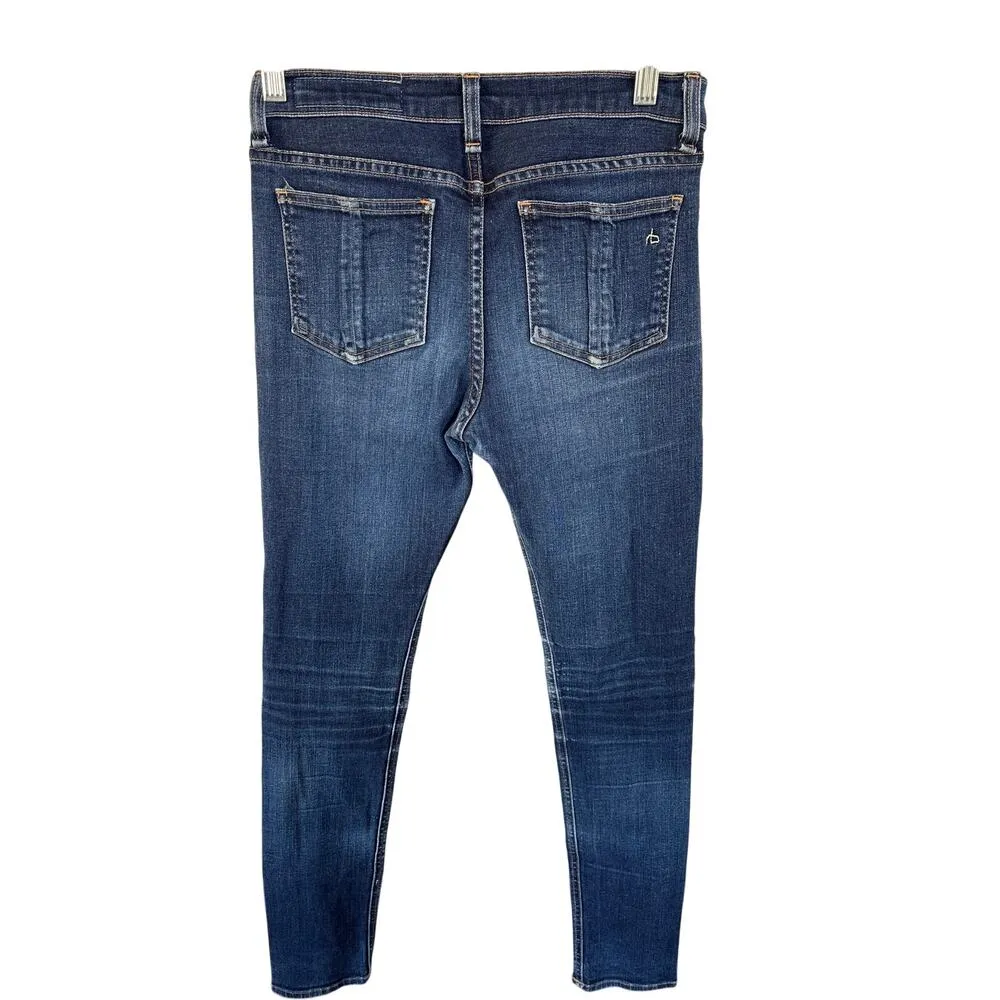 Rag & Bone Nina High Rise Skinny Dark Wash Blue Heritage Ankle Jeans Size 27 - Image 2