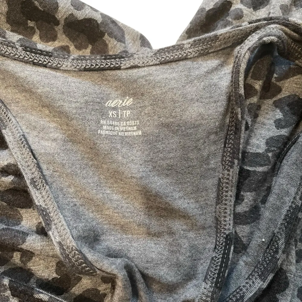 AERIE Leopard Cheetah Print Elastic Waist Racerback Sleeveless Jumpsuit, Sz XS - Image 14