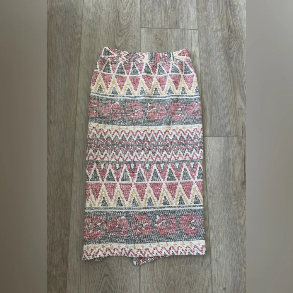 Free People Geometric Pencil Skirt - Pink, Gray, Yellow - Image 6