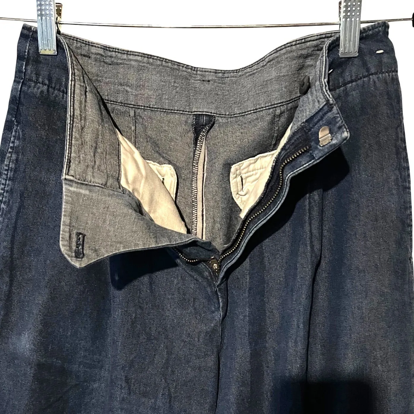 Uniqlo Wide Leg Stretch Jeans Medium Wash Denim 27W 25" Inseam GUC‎ - Image 3