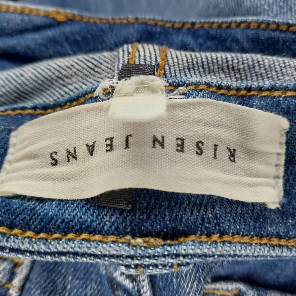 Risen Crossover Waist Lightly Distressed Jeans Blue Size undefined - Image 8