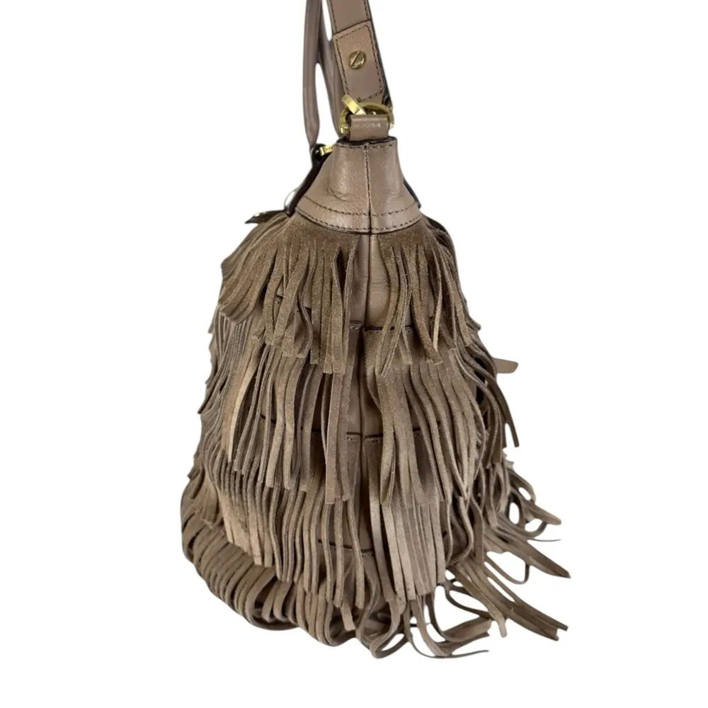 Tory Burch Brown Suede Fringe Designer Handbag - Image 3