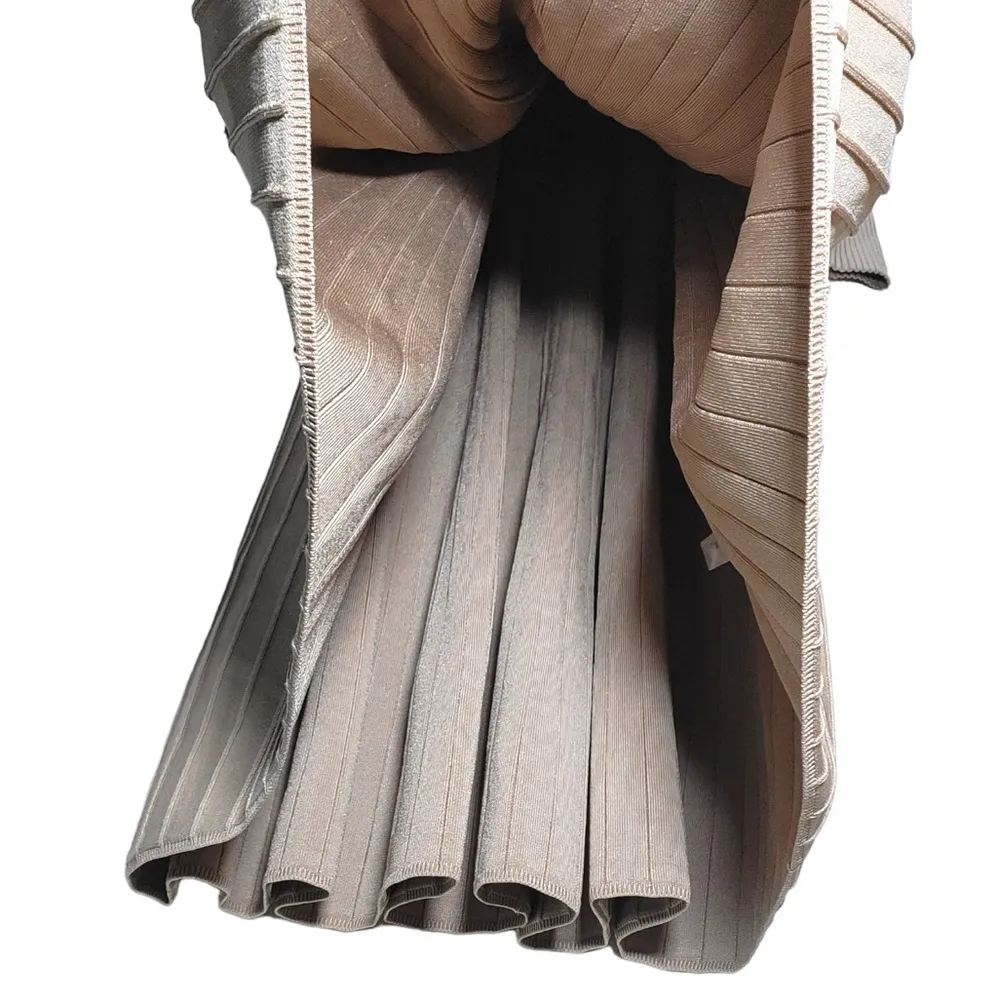 NWT Jonathan Simkhai Melba Compact Rib Midi Dress in Nutmeg Size L - Image 9