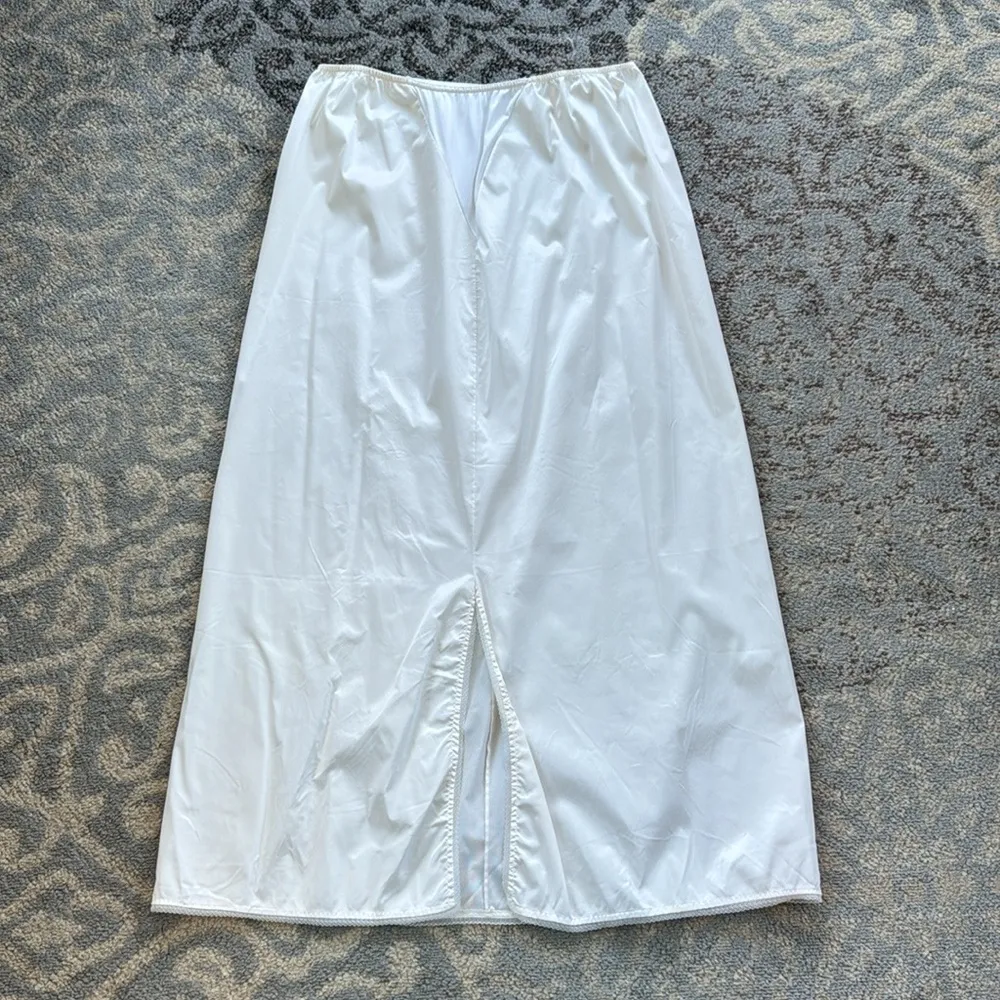 Vintage Movie Star Maxi Slip Skirt White XL - Image 3