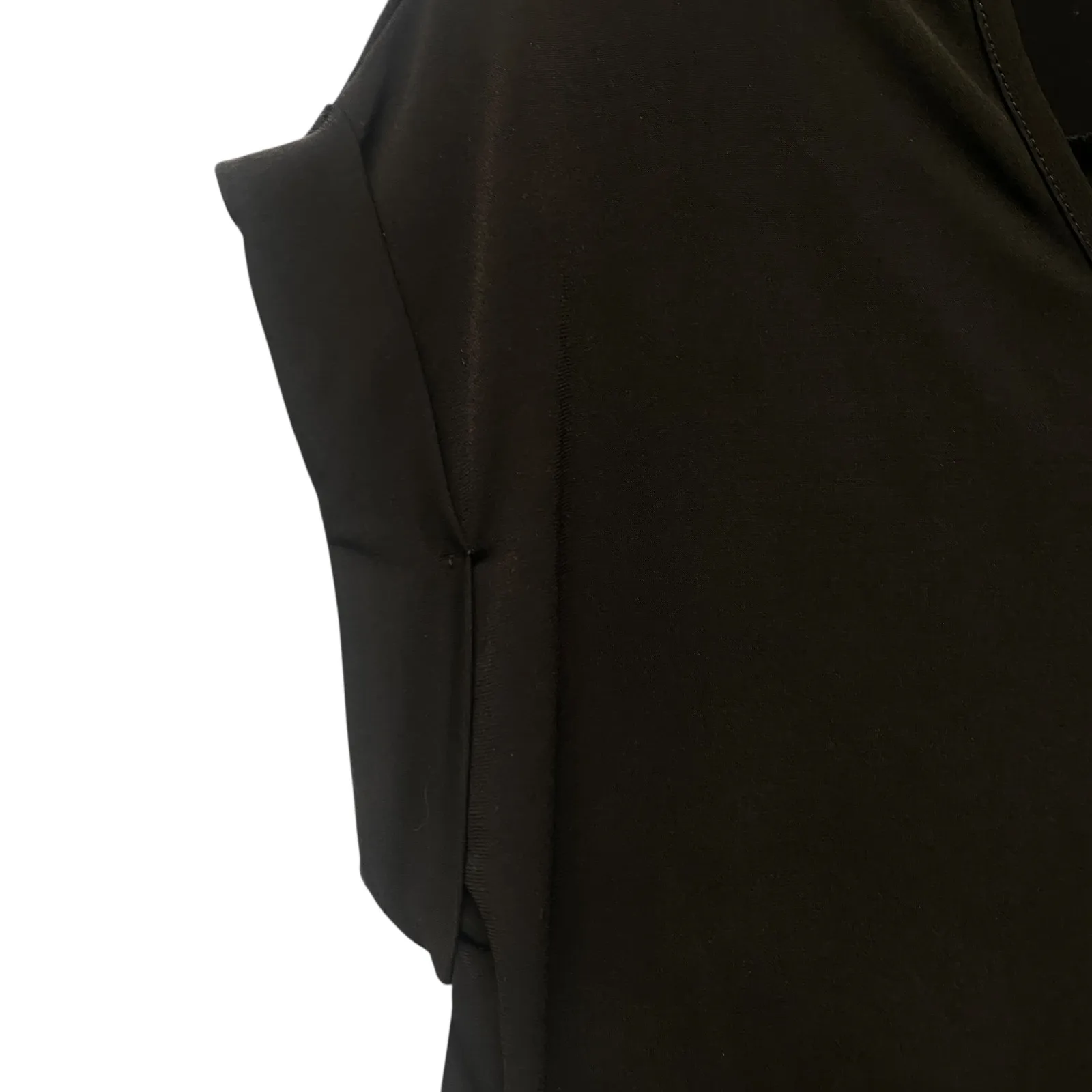 Brigitte Dianna Black V Neck Short Sleeve Dark Feminine Casual City Chic Glam Size M - Image 3