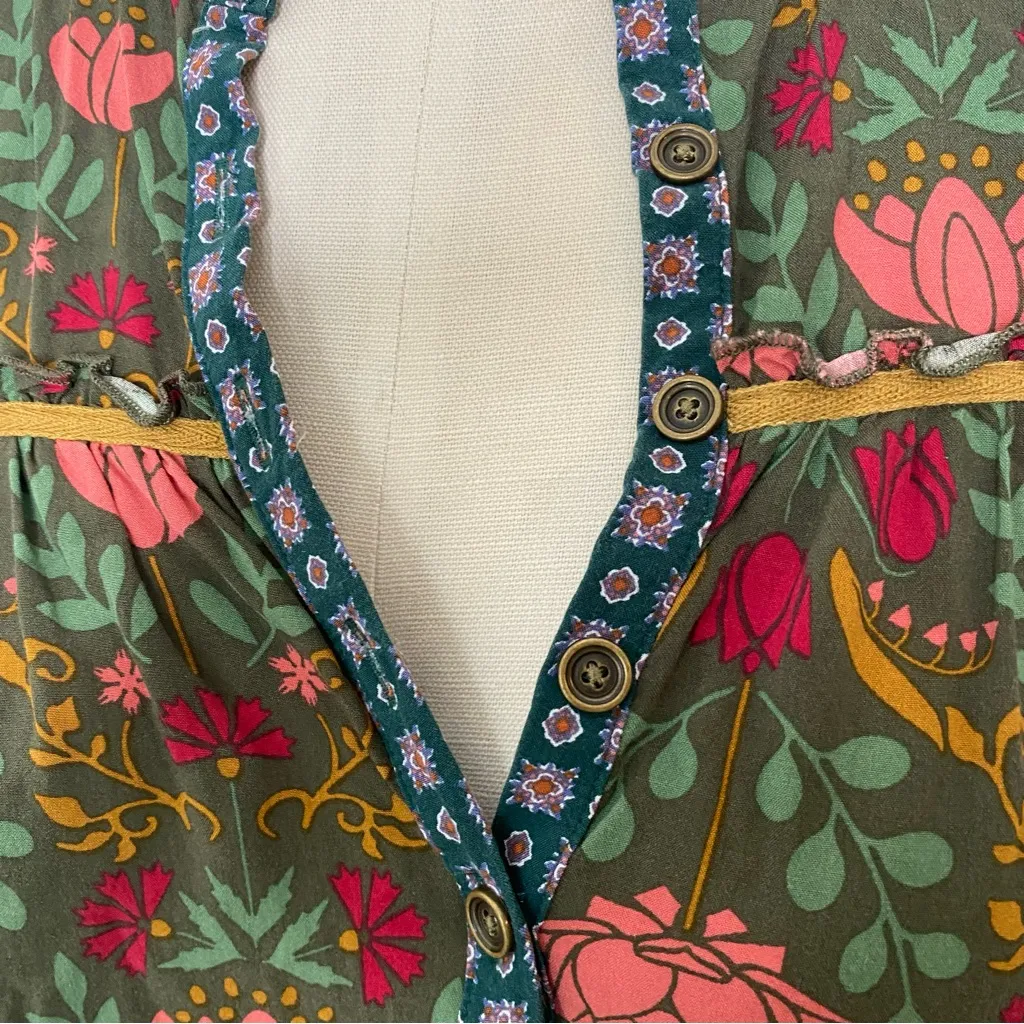 Matilda Jane Floral Eyelet Lace Ruffle Hem Sleeveless Sundress Shift Dress M - Image 7