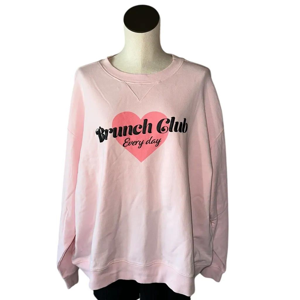 NWT Wildfox Graphic Crewneck “Brunch Club Everyday” Sweatshirt M - Image 8