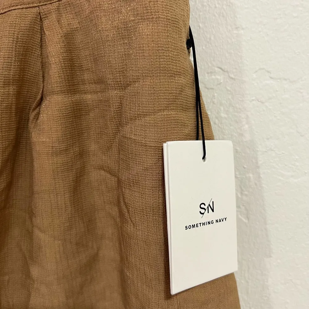 Something Navy Tan Praline Pleated Shorts Size 10 New - Image 8