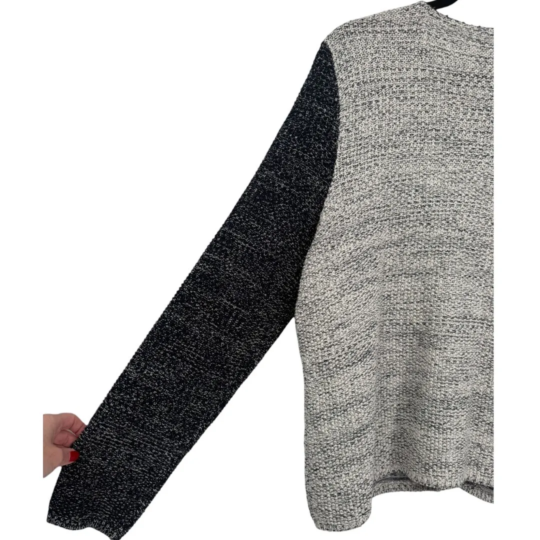 NWT Talbots Womens Tweed‎ Zip Front Jacket Cardigan Gray Size XL Career Office - Image 12